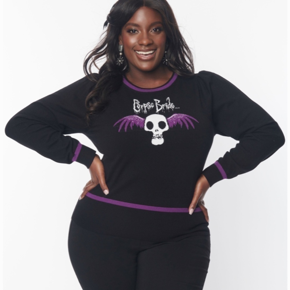 UNIQUE VINTAGE x CORPS BRIDE RetroHalloween Party Knit Sweater • Size 2X/3X NWT